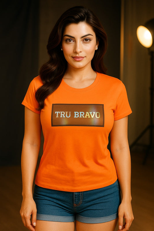 Tru Bravo Premium Logo T-Shirt – Bold Orange
