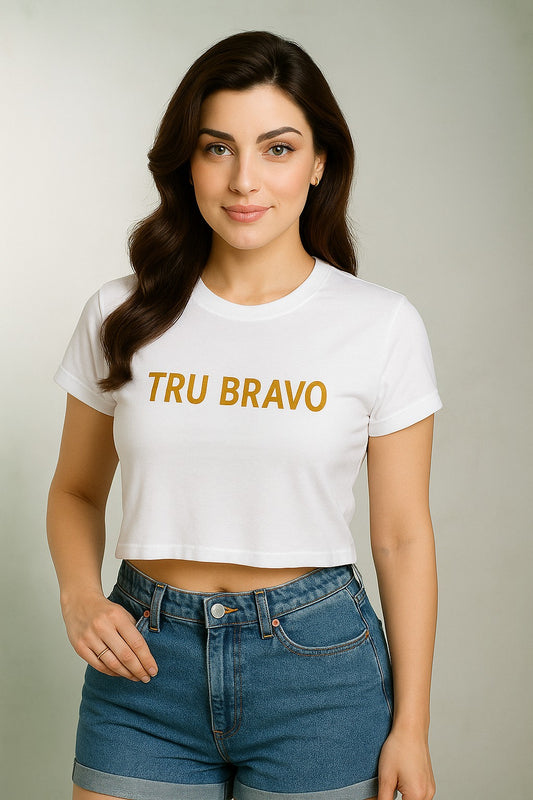 Tru Bravo Women’s Cotton Crop Top T-Shirt